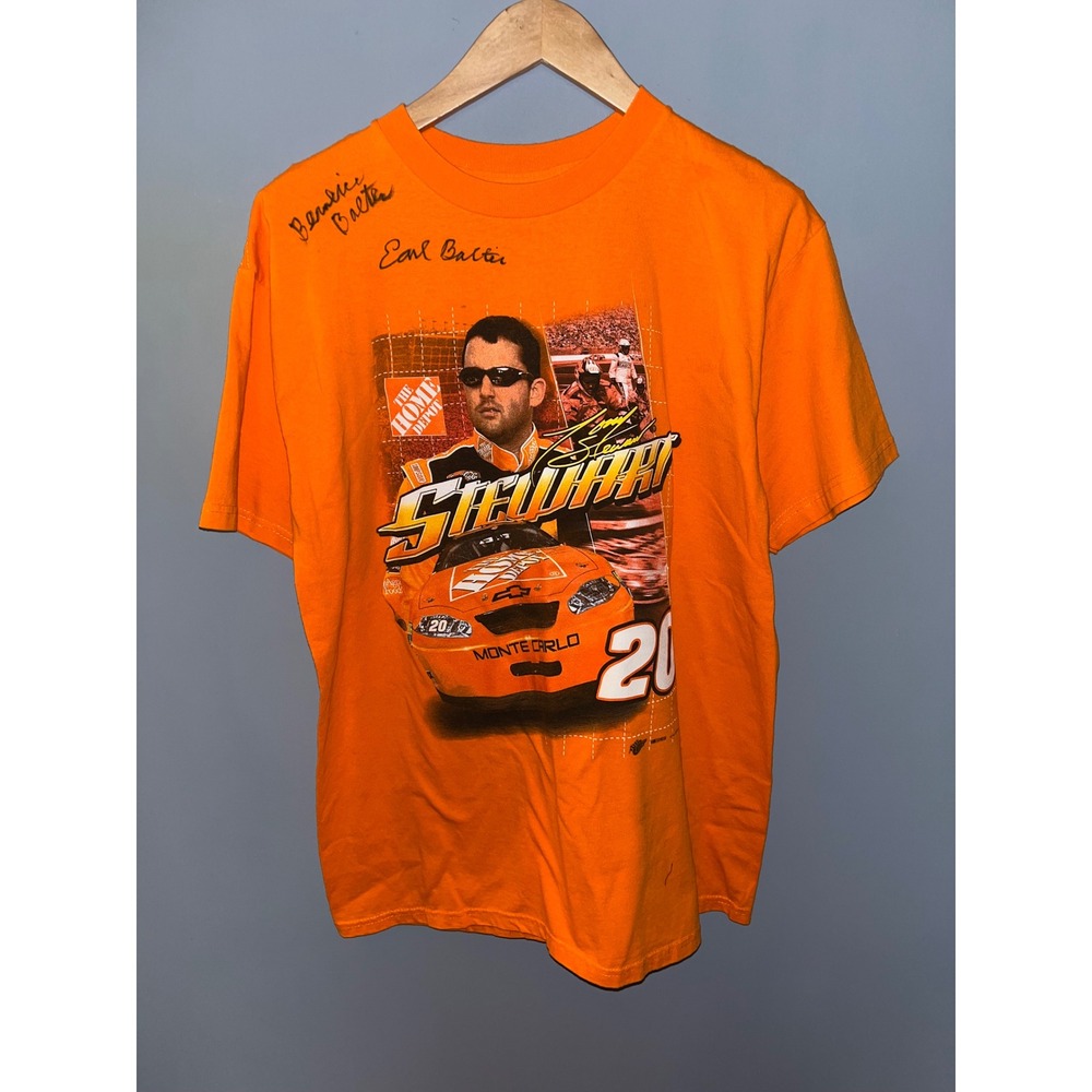 Tony Stewart 20 Monte Carlo Nascar Orange‎ T Shirt Signed Winners Circle